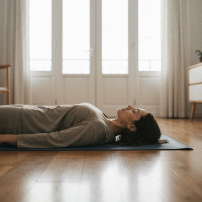Patient doing yoga for stress management