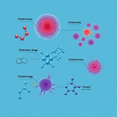 Various chemotherapy drugs and their mechanisms, conceptual image